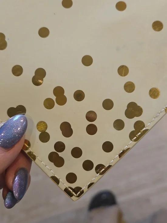 Kate Spade New York Golden Metallic Confetti Zipper Pencil Pouch - Picture 2 of 7